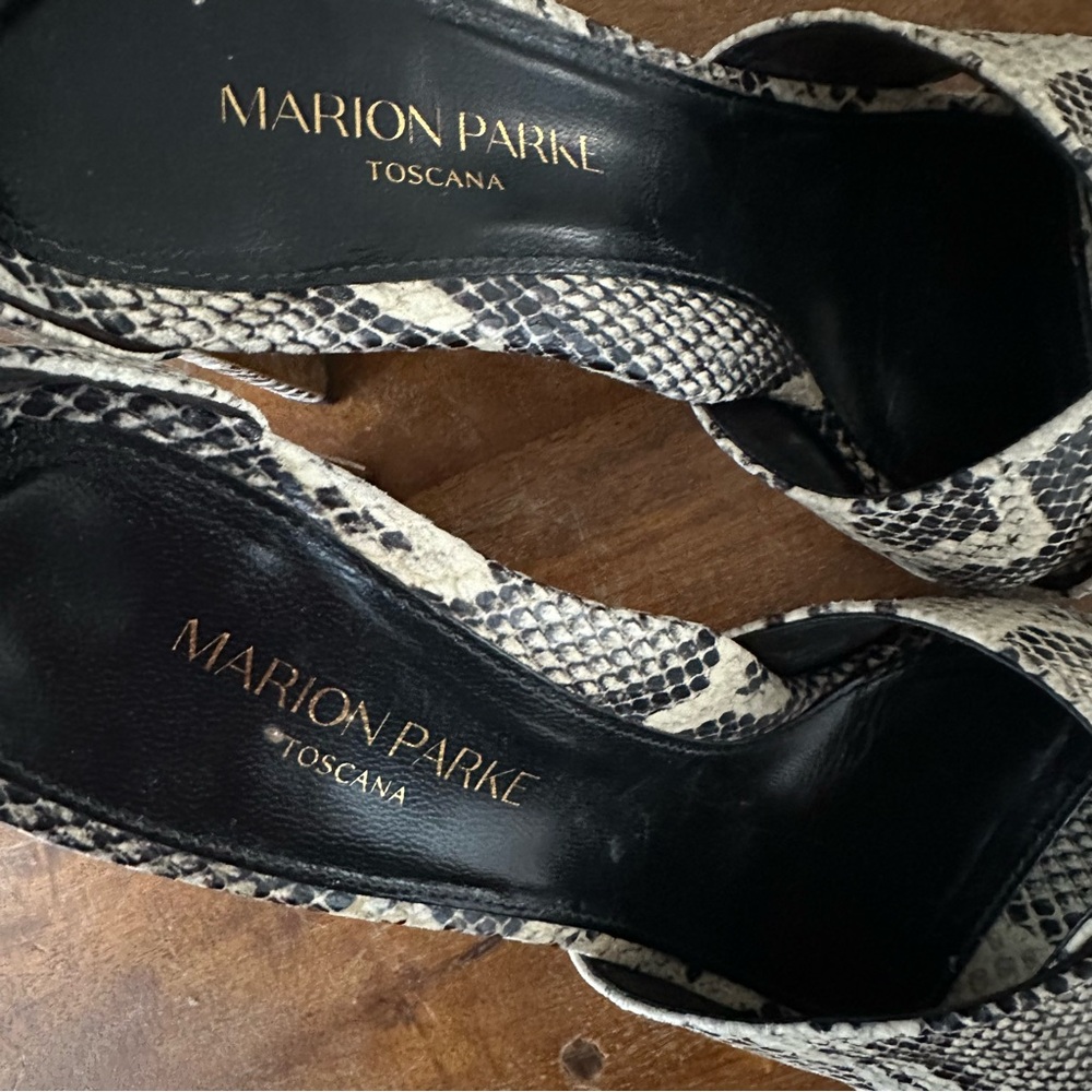 Marion Parke Bella Python Snake-Print Ankle Tie H… - image 3